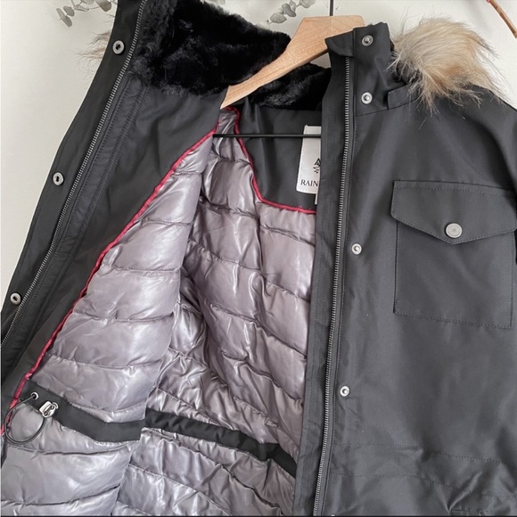 NWT Nordstrom’s RAINFOREST Oxford Nylon Fur Trim Lined Thermoluxe Anorak Coat M - Picture 8 of 15